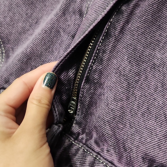 EMPYRE High Rise Baggy Relaxed Wide Leg Acid Wash Purple Skater "Mom" Jeans - Picture 16 of 17